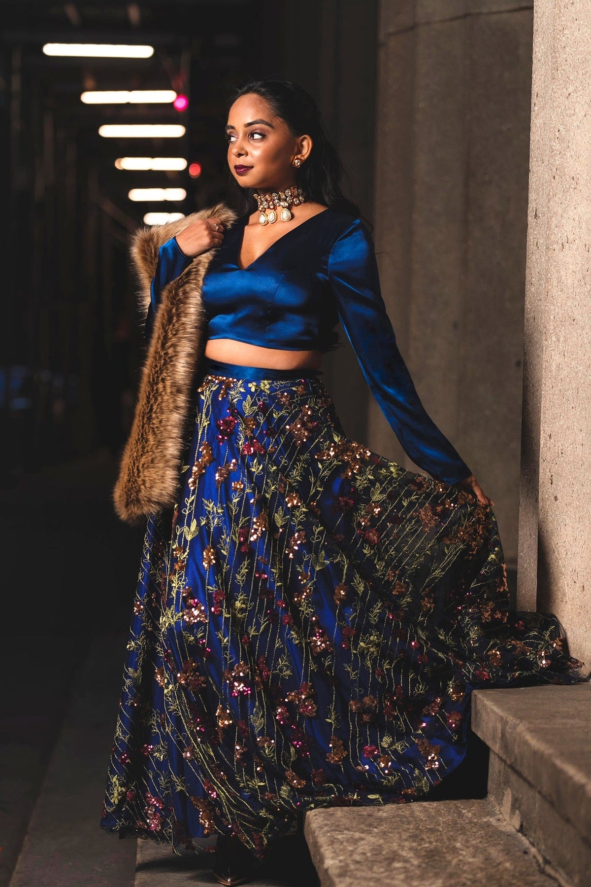 NIDA Long Sleeve Satin Top