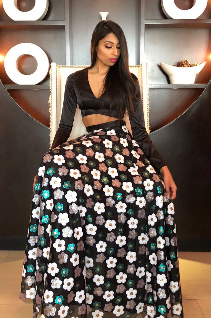 NIDA Long Sleeve Satin Top