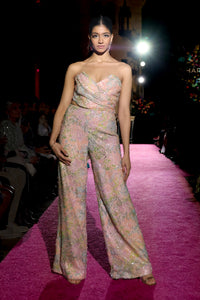 FIRA Pastel Floral Sequin Jumpsuit