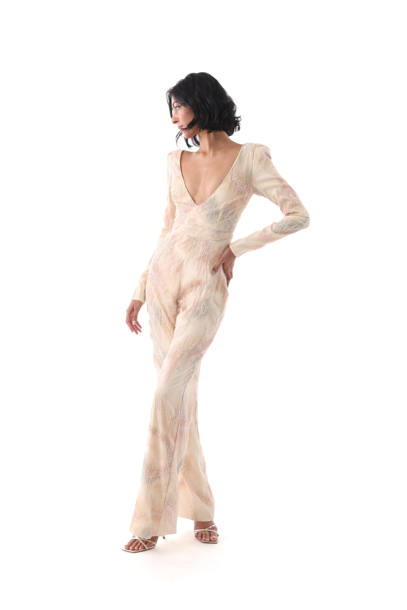 CAROLINA Pastel Beaded Jumpsuit