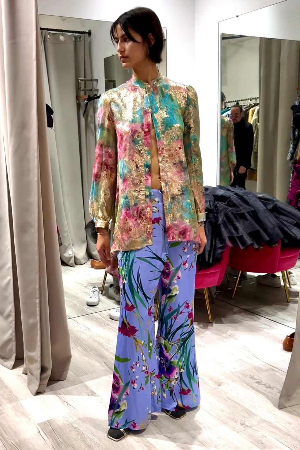 Periwinkle Floral Womens Pants
