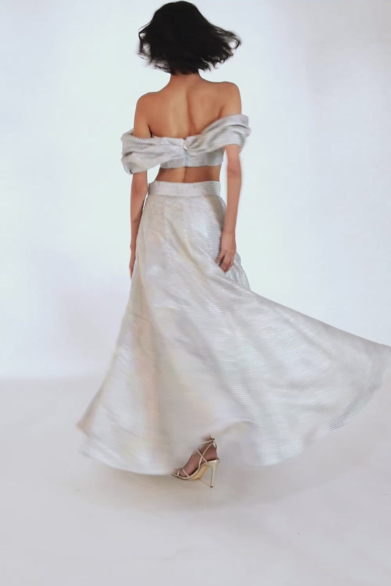 SASHA Light Blue and Mint Lehenga Skirt