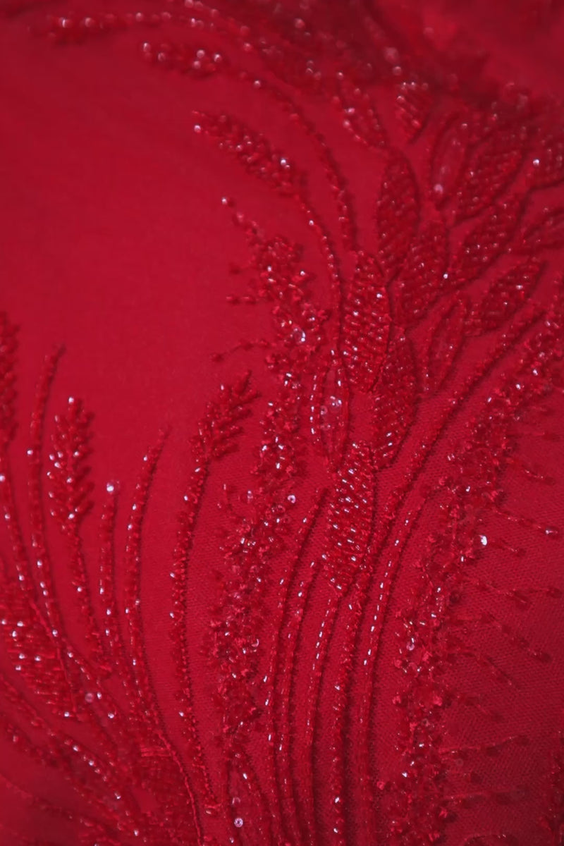 CAROLINA Red Beaded Jumpsuit