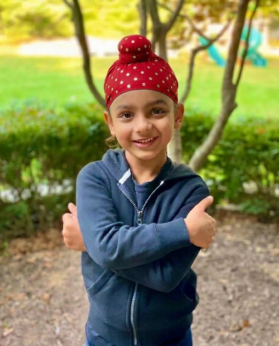 Kids Gold Polkadot Patka