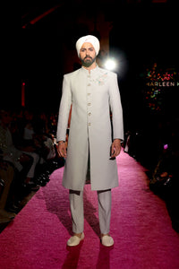 RIYAN Embroidered Sage Green Sherwani Jacket