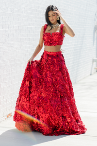 SAMIAH Red Bridal Lehenga Set