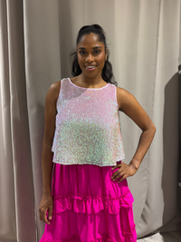 GIANNA Lavender Iridescent Sequin Top