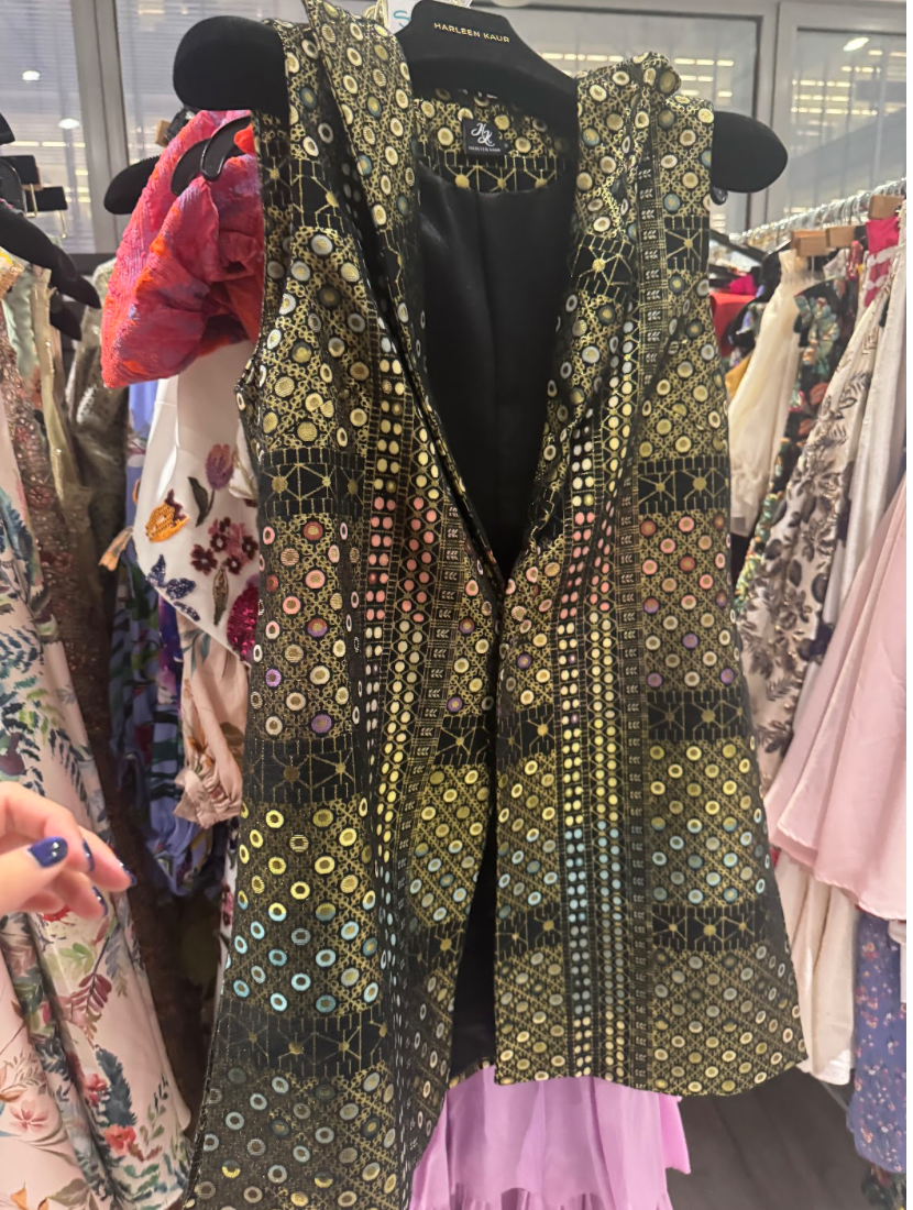 Sample 314 FARIA Geo Jacquard Indian Sleeveless Jacket