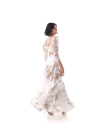 SUSHMA White and Gold Floral Lehenga Set