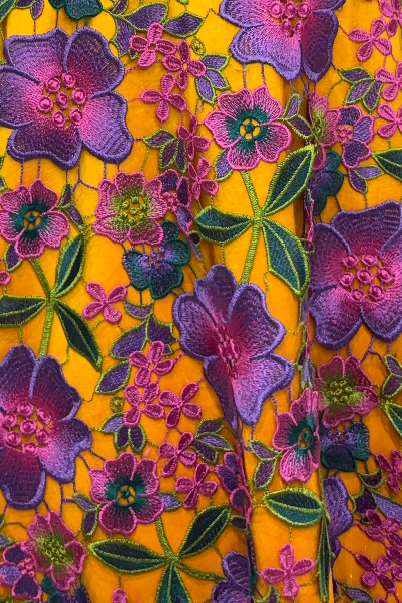 VANYA Yellow Floral Hi-Lo Ruffle Lehenga Skirt