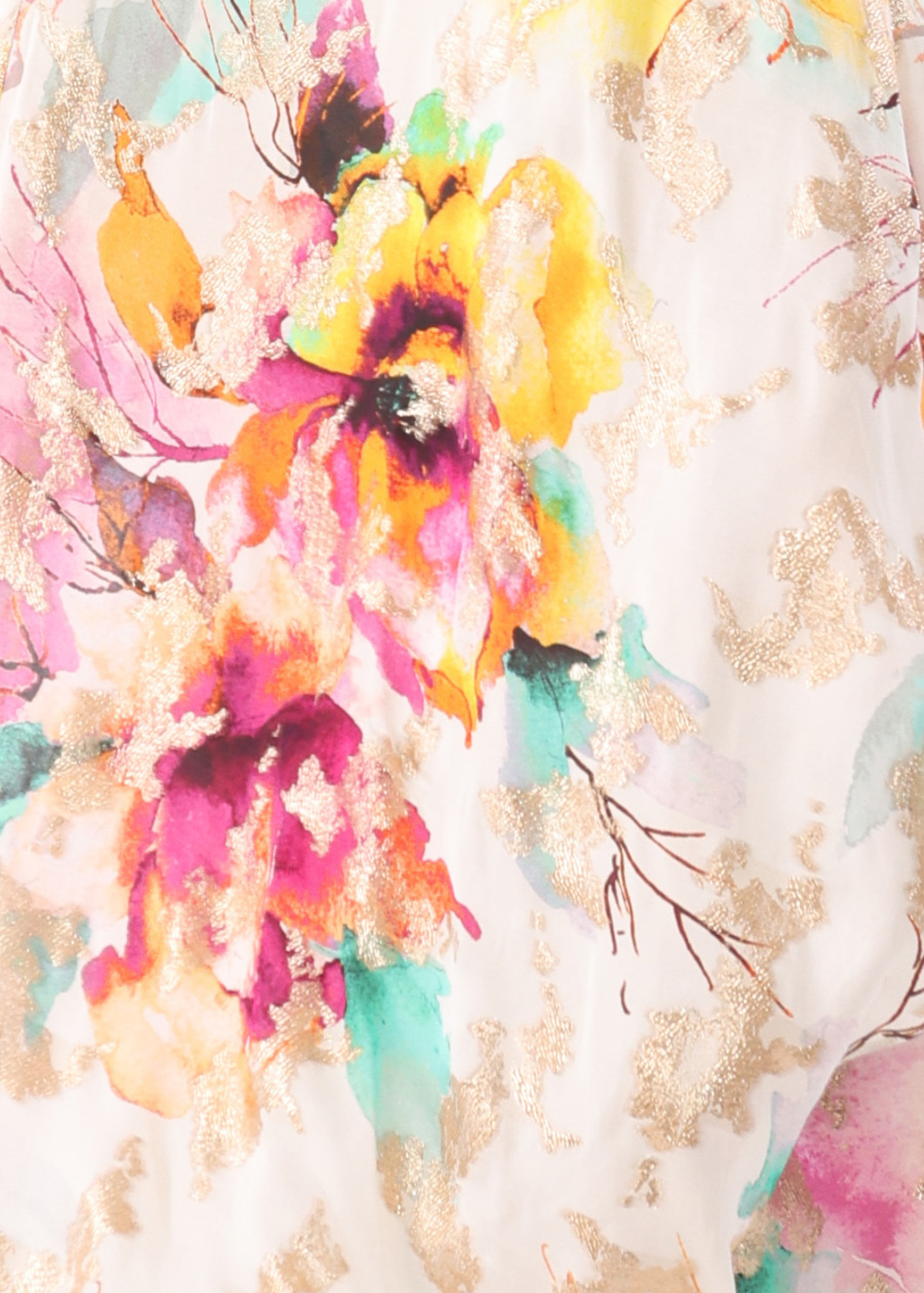 SANA Watercolor Metallic Floral Slit Lehenga Skirt