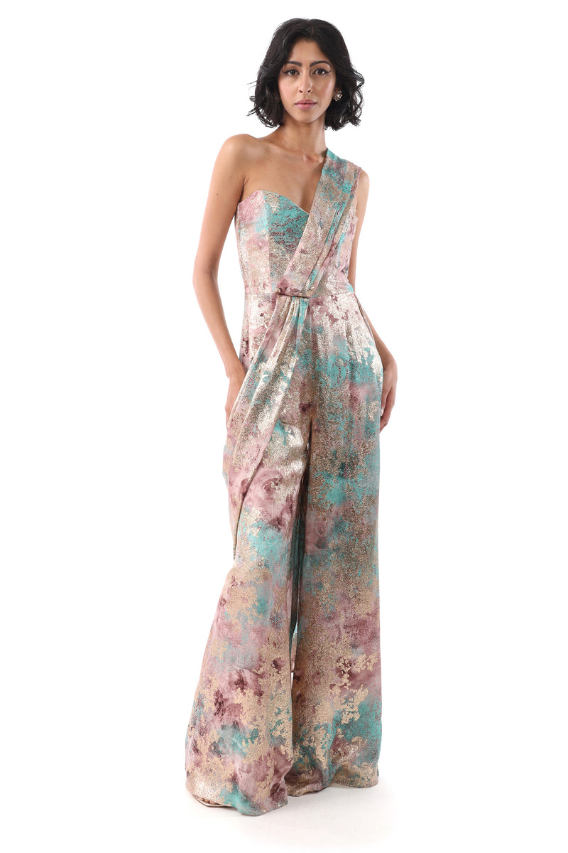 YASMIN Metallic Sari Jumpsuit