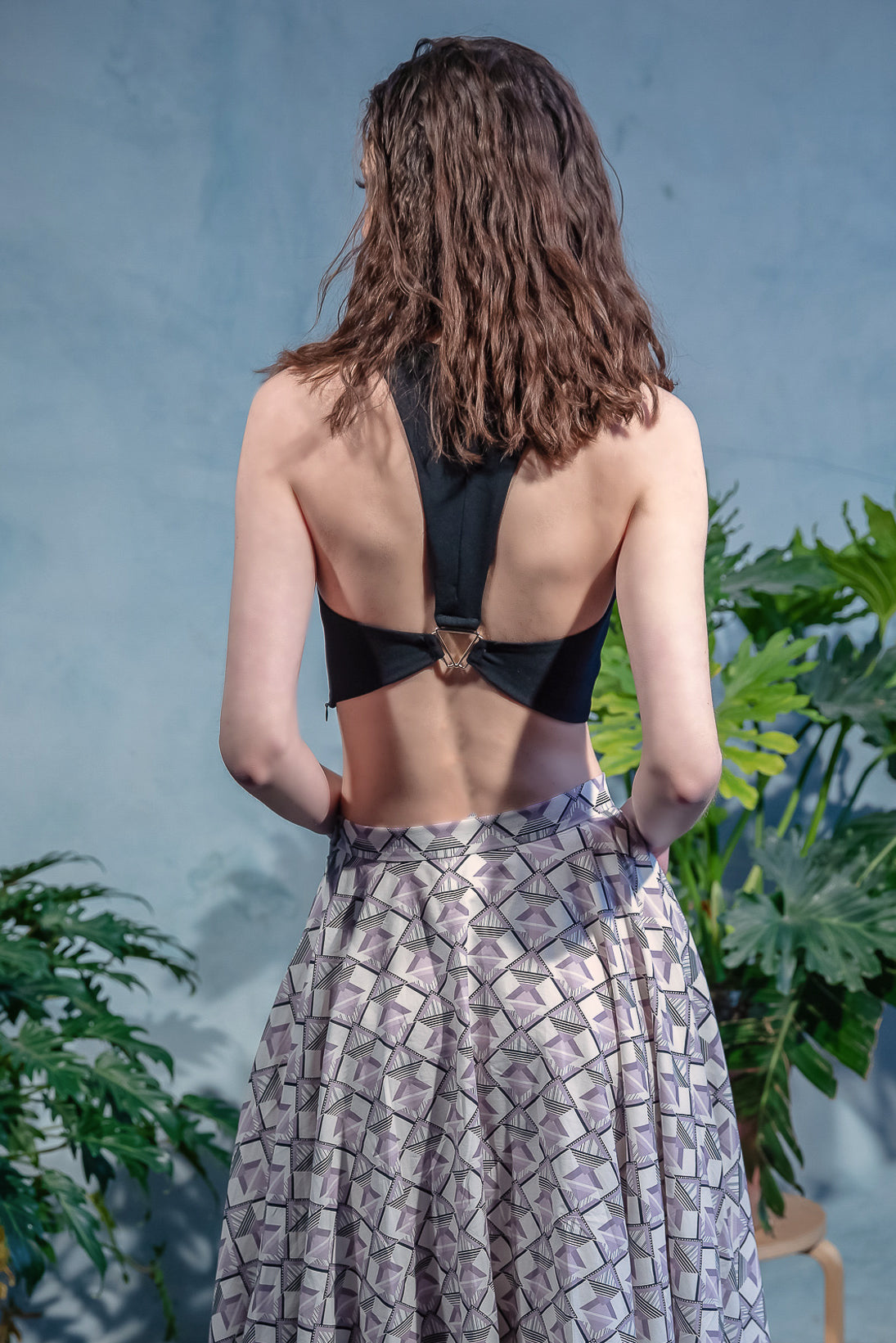 VIDYA Black Crepe Top - Back View - Harleen Kaur Womenswear - Sample Sale