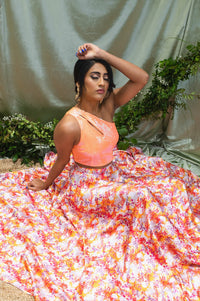 Vari Neon Orange One Shoulder Sequin Top - Harleen Kaur