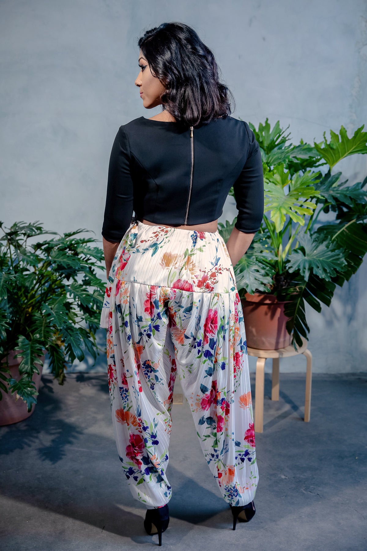 ANOOR Stretch Top Half Sleeve - Back View - Harleen Kaur - South Asian Womenswear