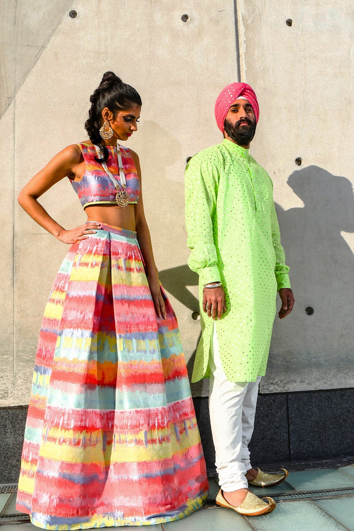 JAMANI Multicolor Painted Lehenga Skirt | HARLEEN KAUR