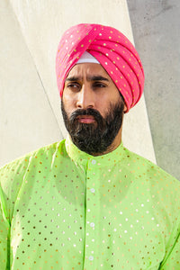 MAHARAJA Cotton Turban with Gold Polkadots | HARLEEN KAUR
