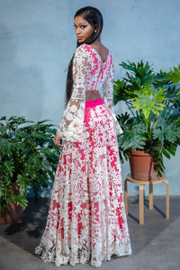 ROSE White Sequin Crop Top - Back View - Harleen Kaur Womenswear - Sample Sale