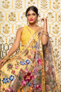 RANGEEN Floral Sequin Dupatta