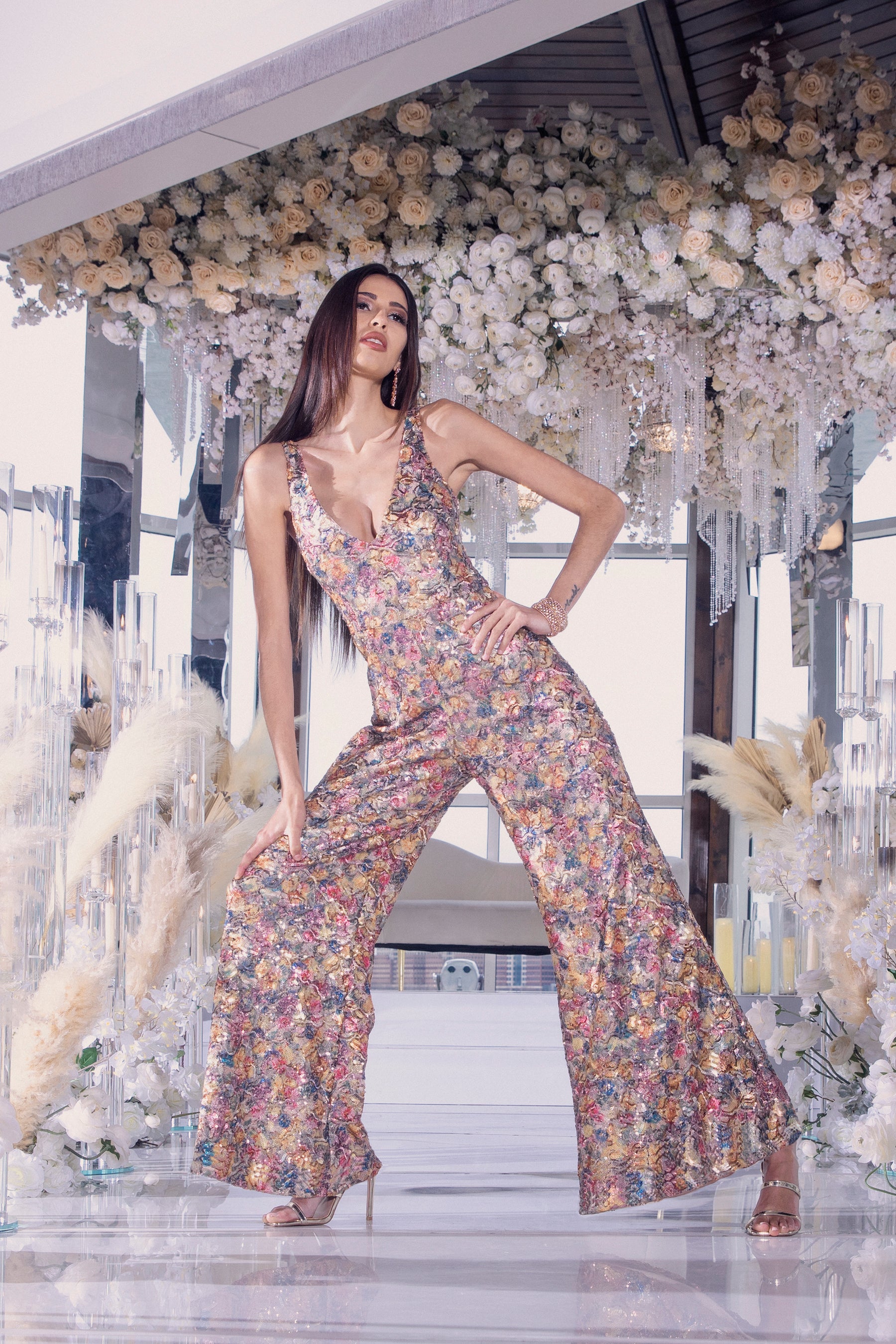 Minelli sequin top jumpsuit sale