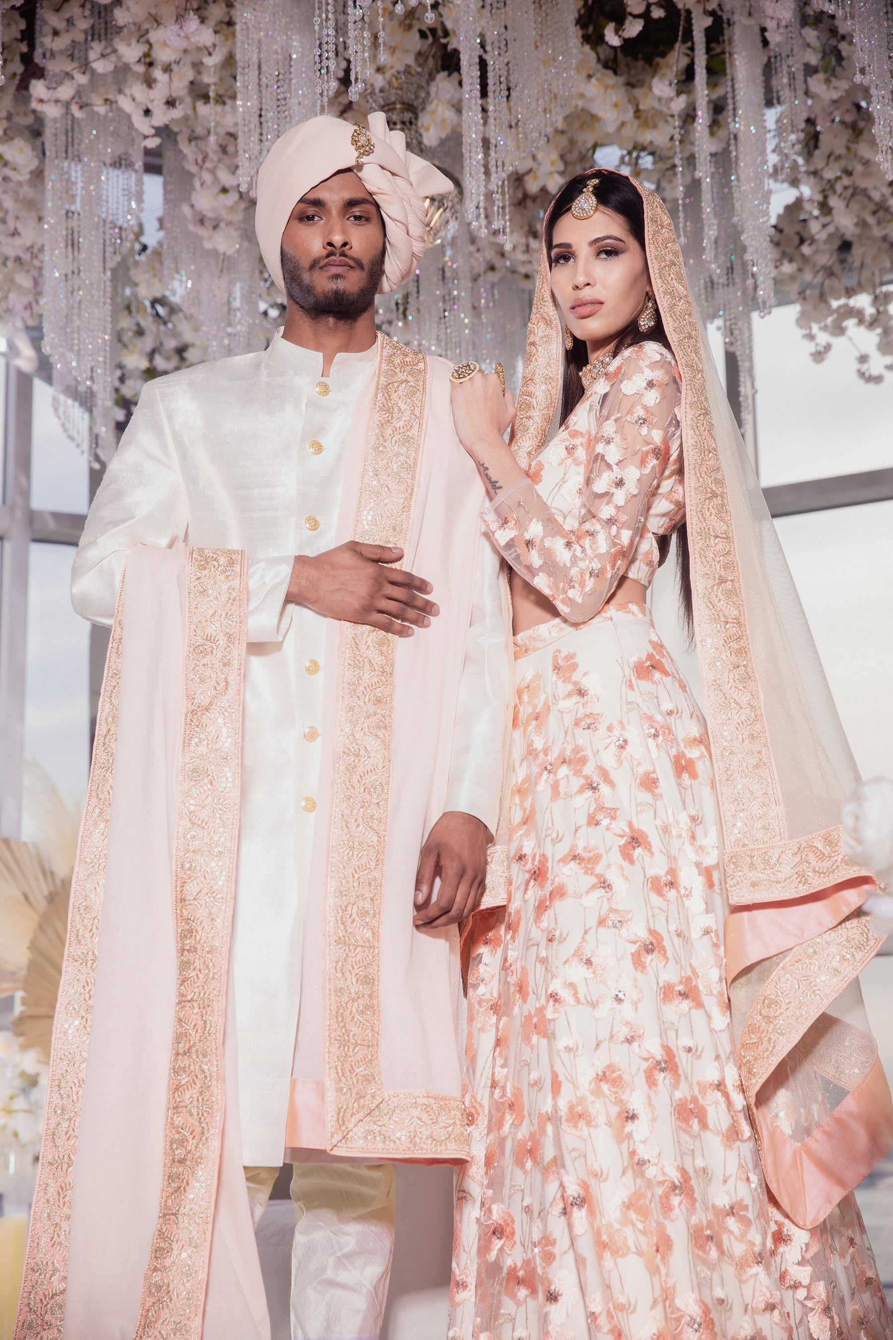 VARUN Ivory Raw Silk Sherwani