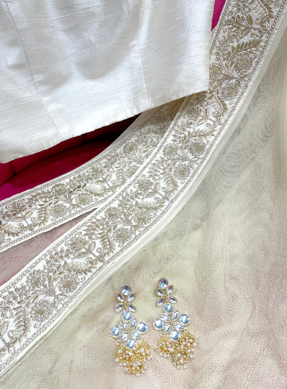 BISHA Gold and Ivory Dupatta