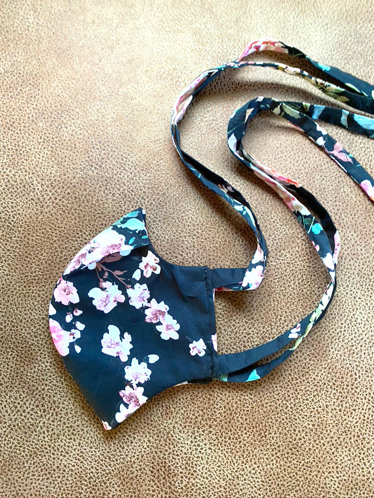 Floral Print Face Mask - Side View - Harleen Kaur