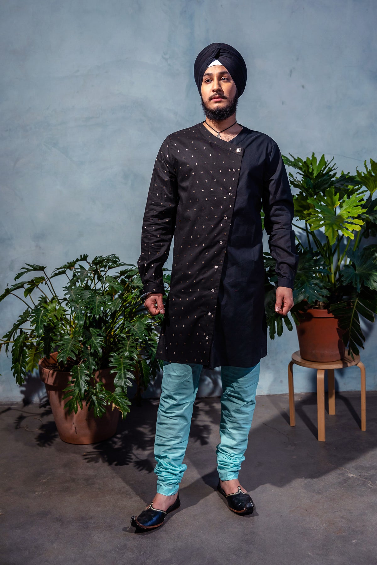 KALA Diamond Cotton Kurta Shirt - Front View - Harleen Kaur - Indian Menswear