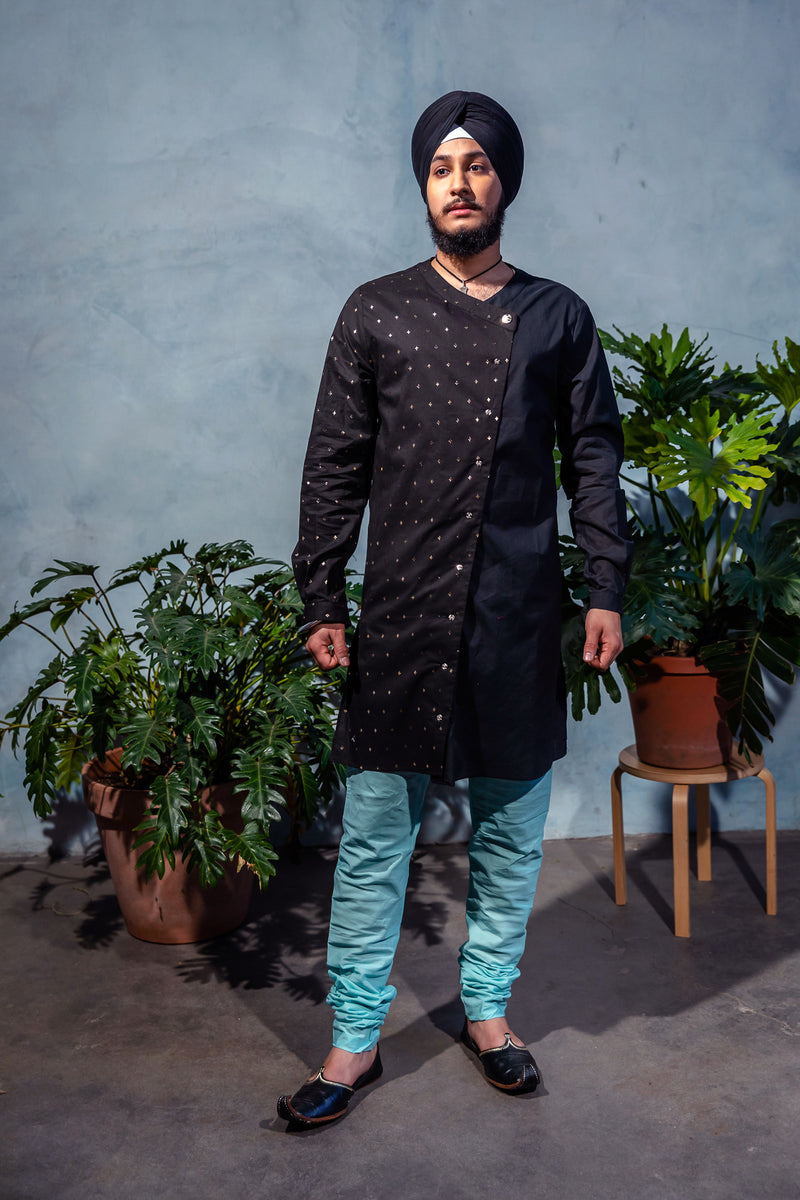 KALA Diamond Cotton Kurta Shirt - Front View - Harleen Kaur - Indian Menswear