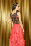 NADIA Wavy Sequin Lehenga Top Sleeveless - Back View - Harleen Kaur - South Asian Womenswear