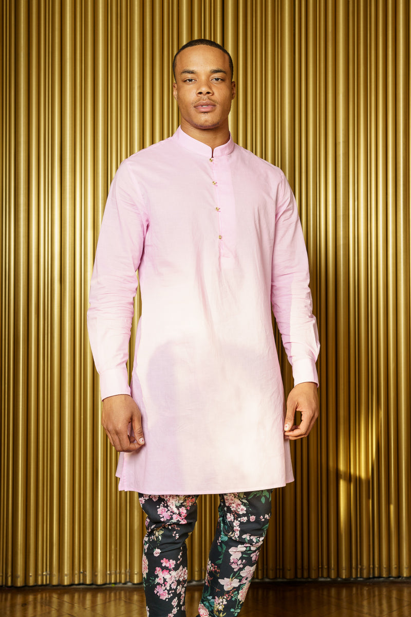 SAMIR Modern Kurta Lilac Shirt - Front View - Harleen Kaur -  South Asian Menswear
