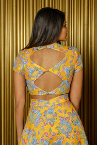 PURVI Jacquard Floral Lehenga Top - Back View - Harleen Kaur - South Asian Womenswear