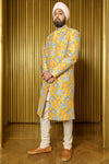 LANE Floral Jacquard Sherwani - Front View - Harleen Kaur - Modern Indian Menswear