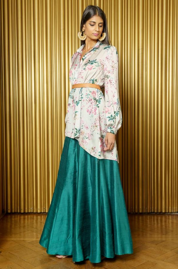 DEEPA Floral Blossom Blouse Dress - Side View - Harleen Kaur - Modern Indian Womenswear
