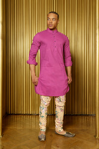 JAY Floral Print Cotton Pajama Pants in Peach Floral - Front View - Harleen Kaur - South Asian Menswear
