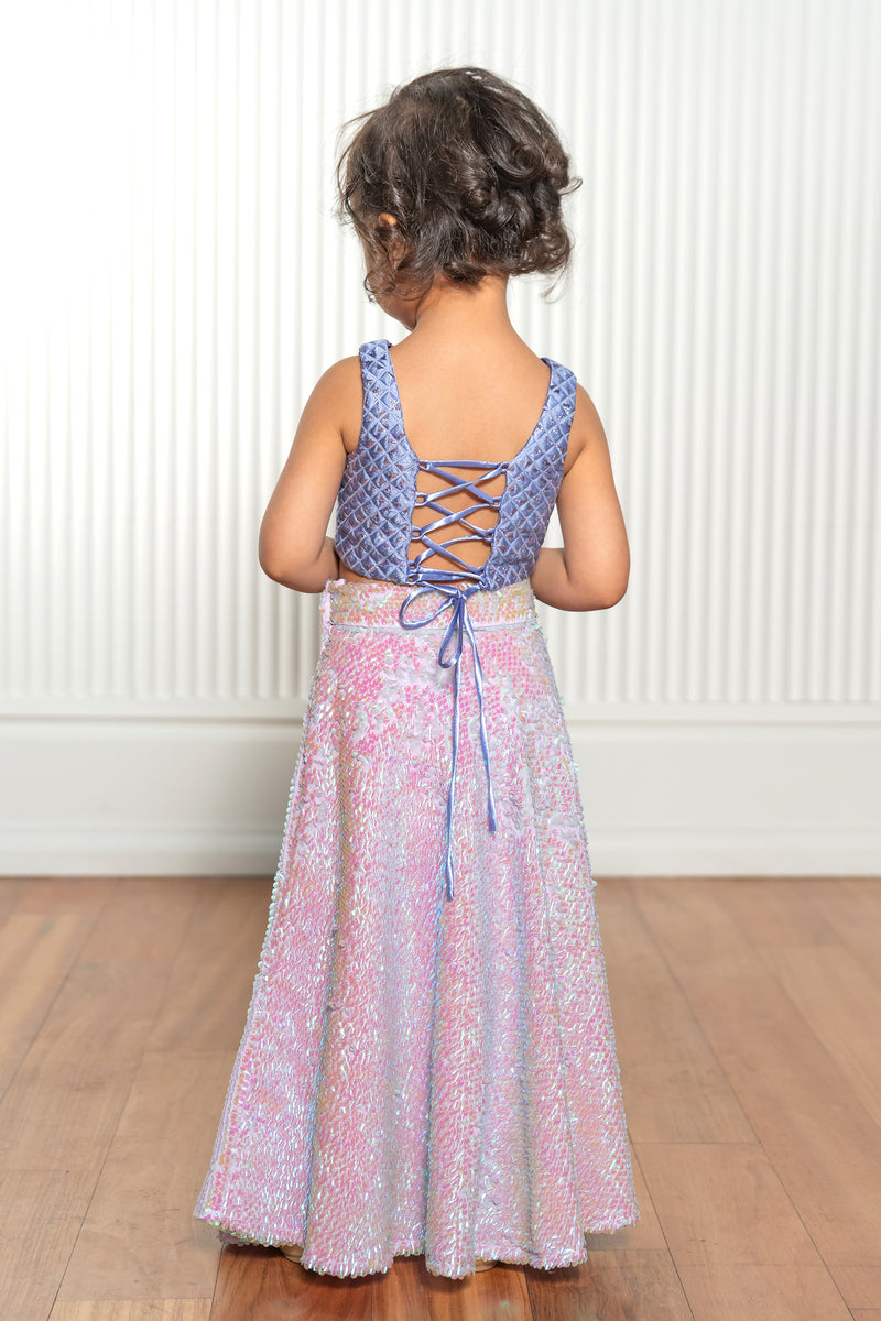 YARA Diamond Jacquard Kids Lehenga Top