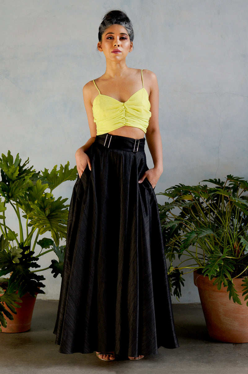 ELENA Metallic Chiffon Crop Top - Front View - Harleen Kaur - Modern Indian Womenswear