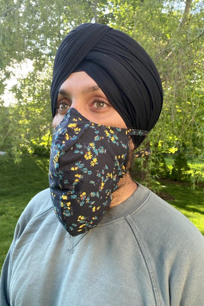 Men's Face Mask Adjustable - Side View - Harleen Kaur - Indowestern Menswear