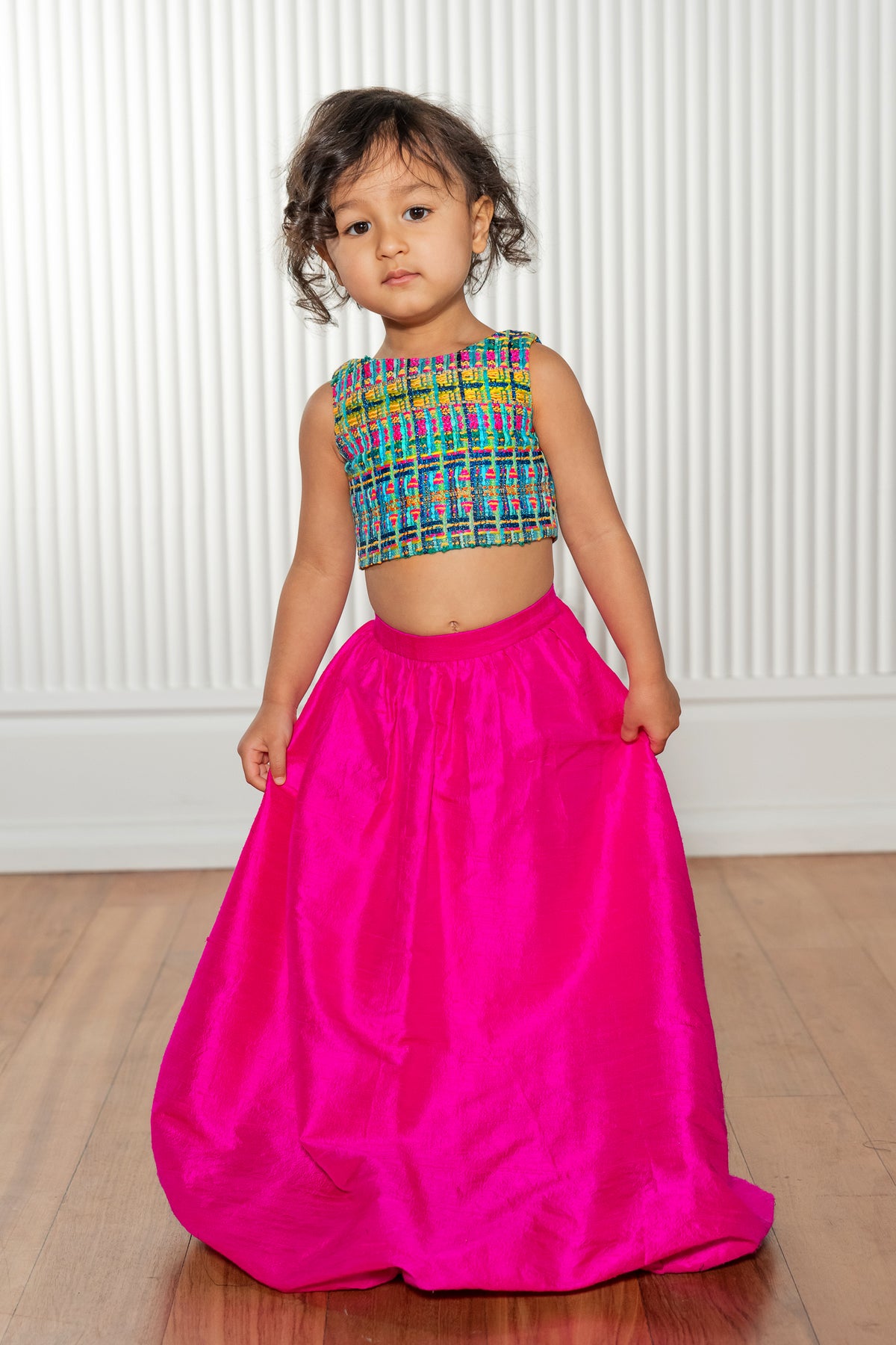 NYA Kids Bubble Hem Lehenga Skirt