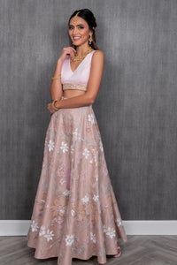 LADLI Pastel Floral Lehenga Skirt