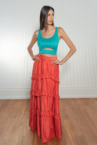 PILAR Pique Cut Out Lehenga Top