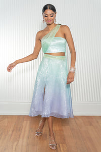 OLIVIA Metallic Ombre Dupatta Top