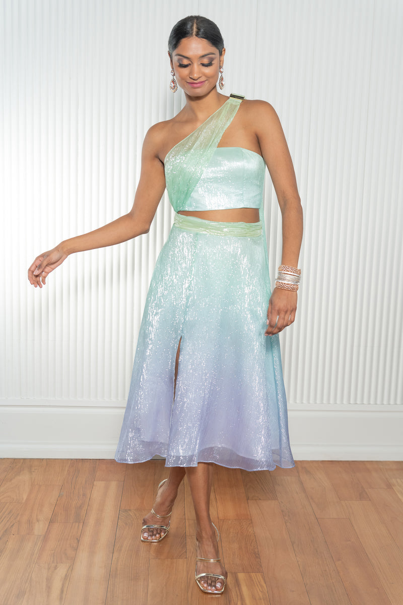 OLIVIA Metallic Ombre Dupatta Top