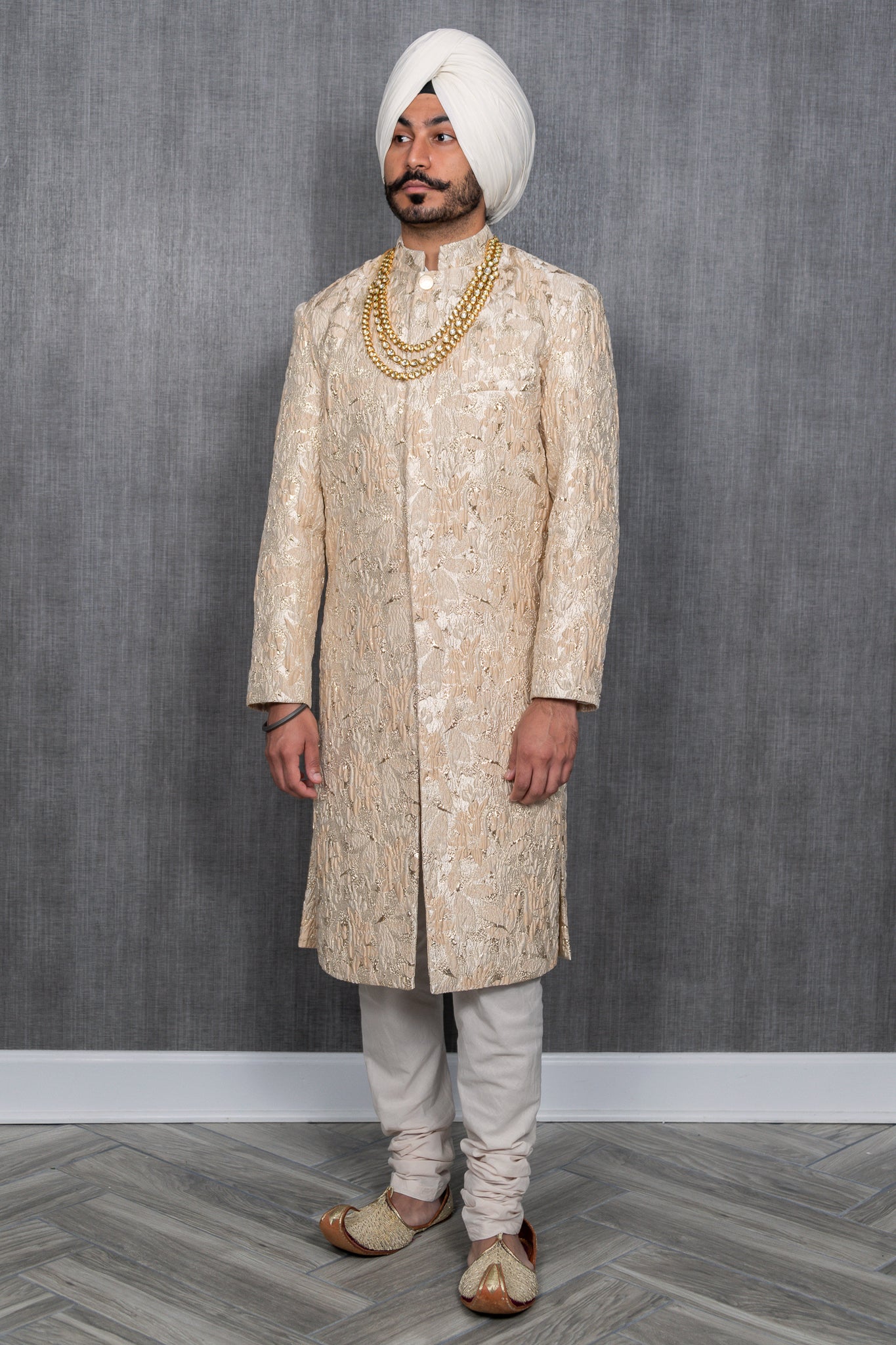 MANRAJ Gold Sherwani Jacket