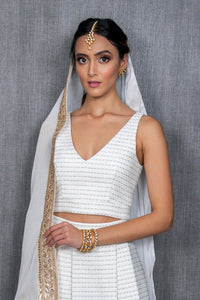 NADIA Tweed Lehenga Top