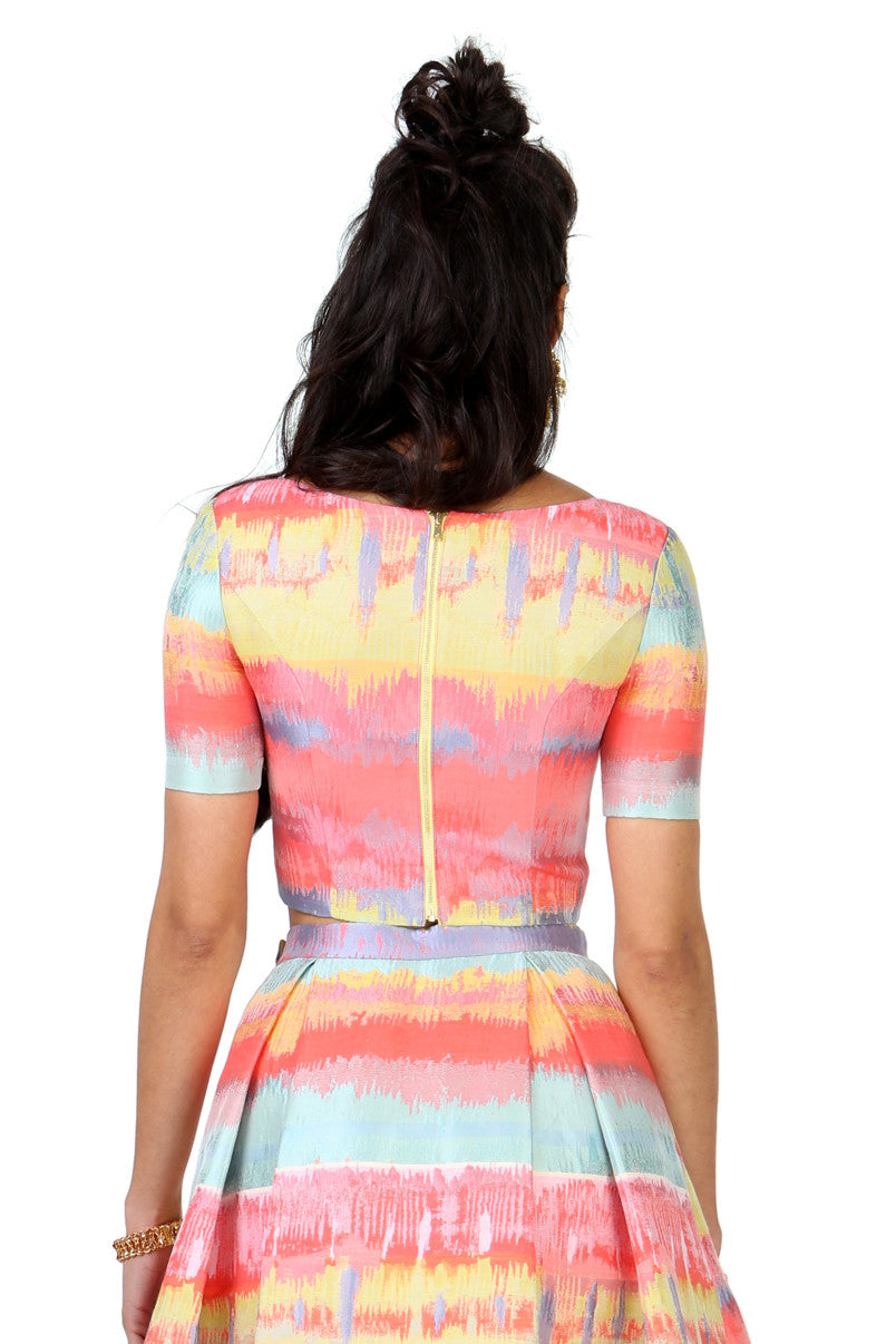 SAMAR Multicolor Lengha Top - Back View - Harleen Kaur - Modern Indian Womenswear