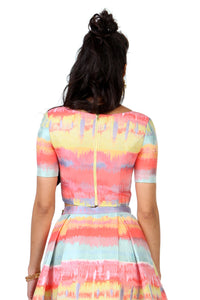 SAMAR Multicolor Lengha Top - Back View - Harleen Kaur - Modern Indian Womenswear