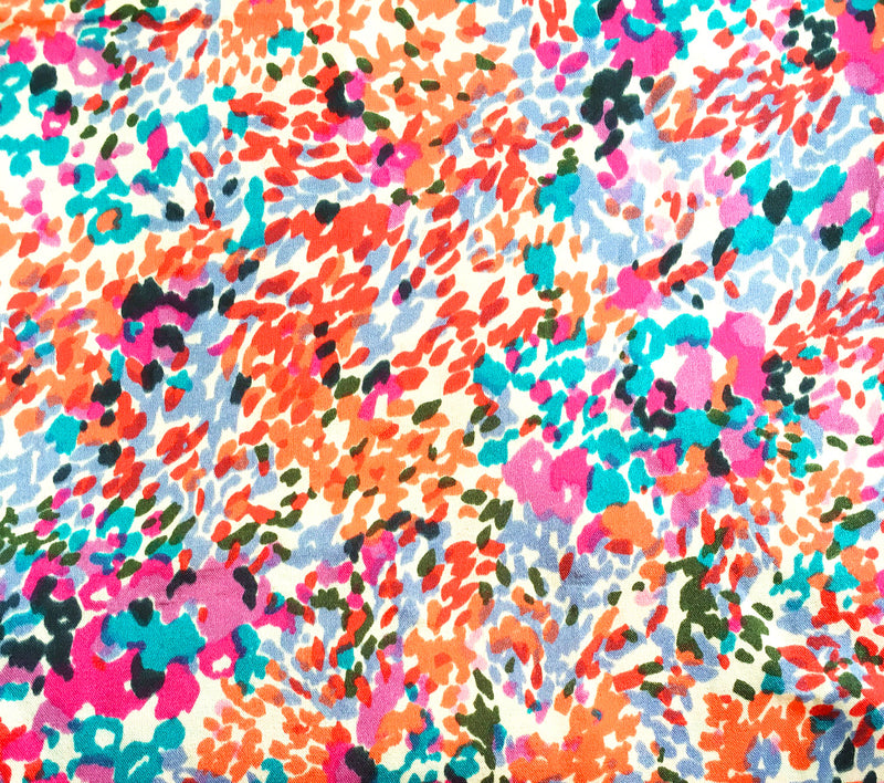 Harleen Kaur Mens Vibrant Abstract Multi Coral Firework Pocket Square