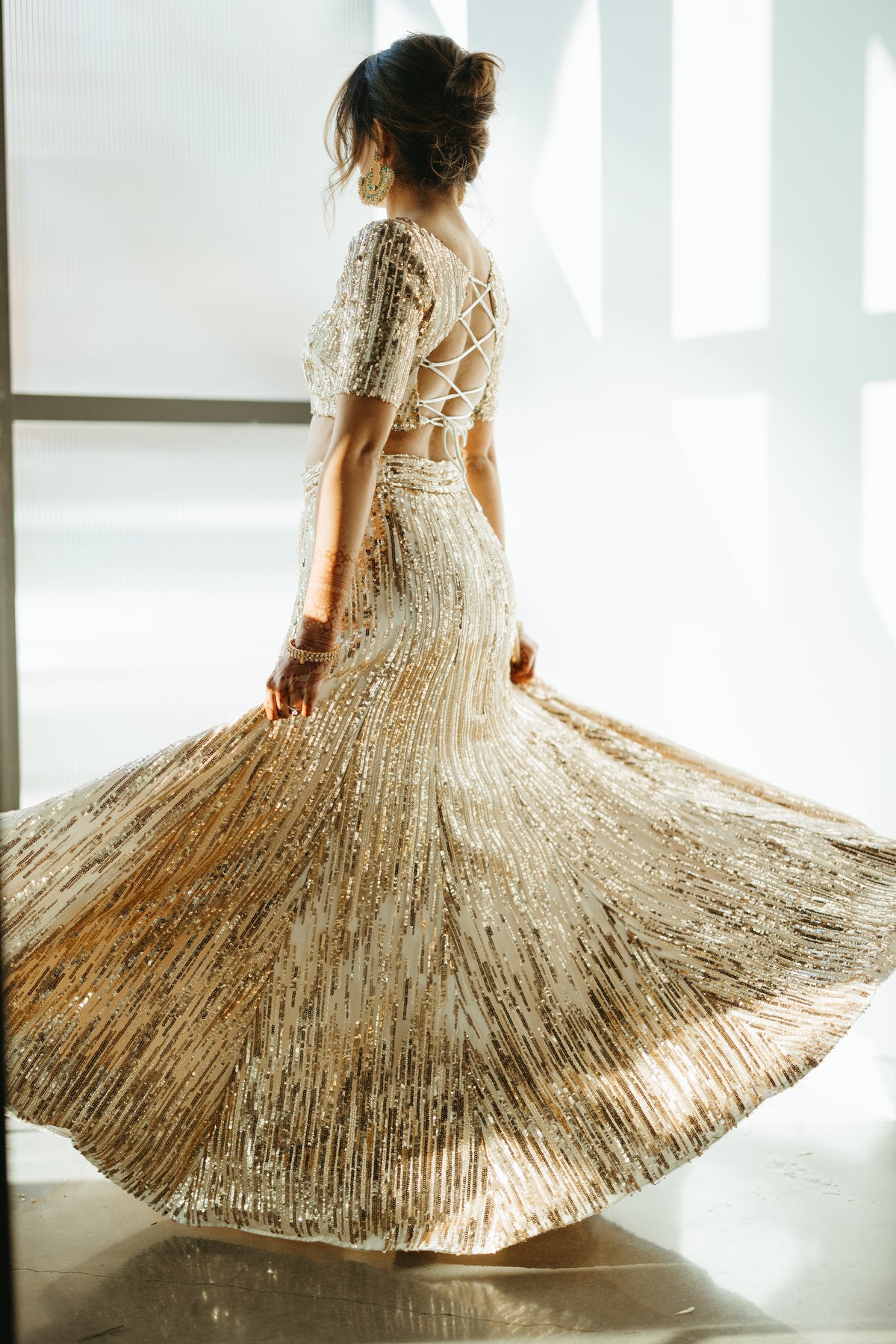 RENAYA Ivory and Gold Bridal Lehenga Top – HarleenKaur