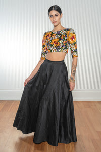 Sample 16 KULNOOR Hibiscus Sequin Lehenga Top